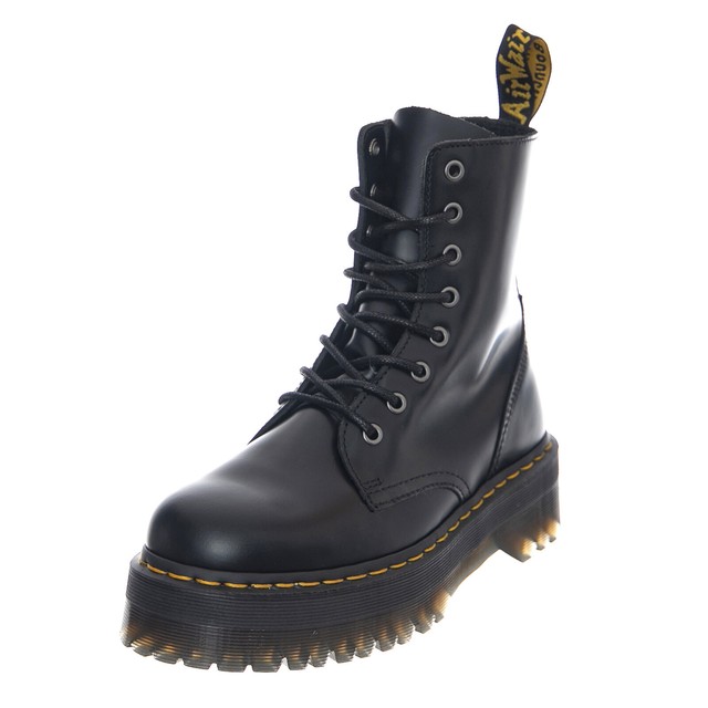 Dr. Martens Jadon Leather BOOTS Polished Smooth 15265001 Black Unisex M 7 W 8 for sale online | eBay