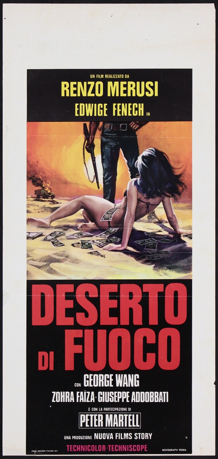 Locandina originale film Deserto di fuoco (1970) - Regia di Renzo Merusi