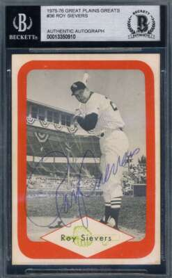 #ad Roy Sievers Beckett BAS Signed 1975 76 Great Plains Greats Autograph $42.00