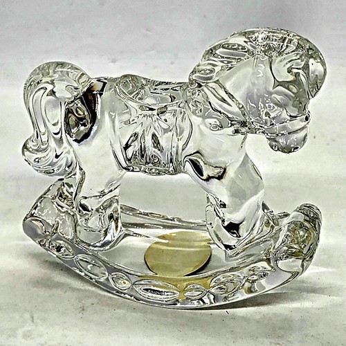 Vintage Princess House Crystal Treasures Crystal ROCKING HORSE #840 MIB - Picture 2 of 5