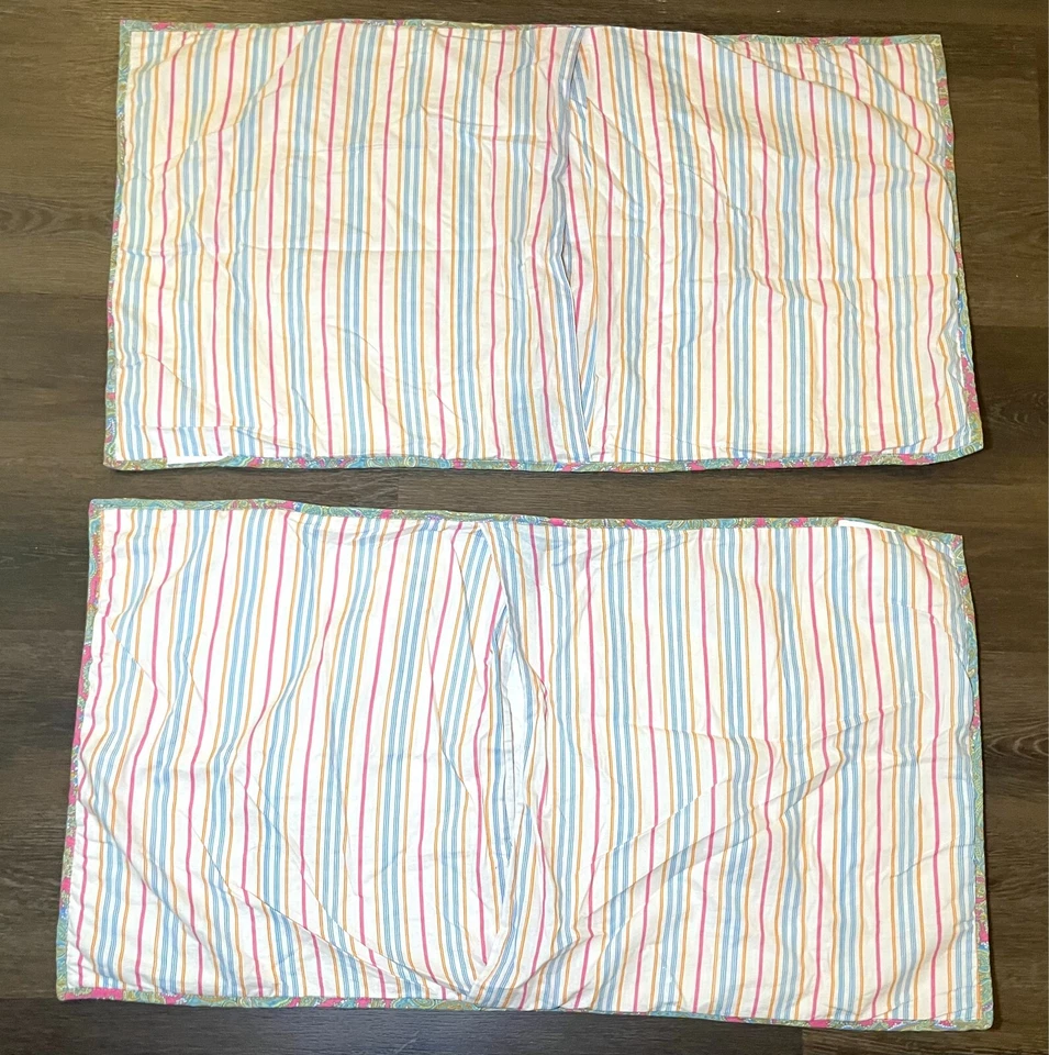 Edredón Lauren Ralph Lauren King Rosa Verde Reversible Paisley y Rayas + 2 Fundas Foto 4 de 4