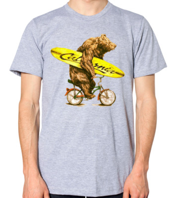 Bear Riding A Bike Surfboard T-Shirt