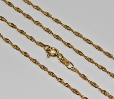 9CT YELLOW GOLD & SILVER FANCY SINGAPORE CHAIN / NECKLACE - 16" 18" 20" 22" 24"