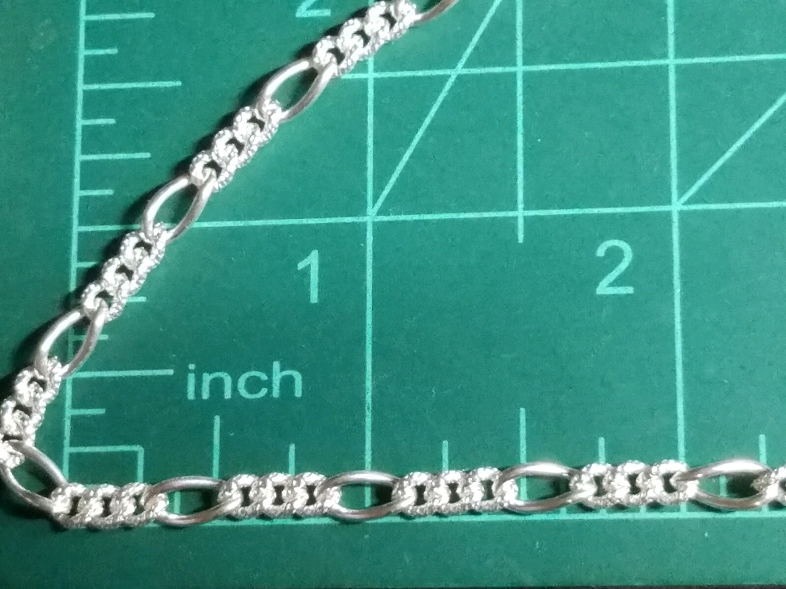 KA1772 Italy 925 Sterling Silver Figaro Smooth & Textured Link Chain Necklace eBay