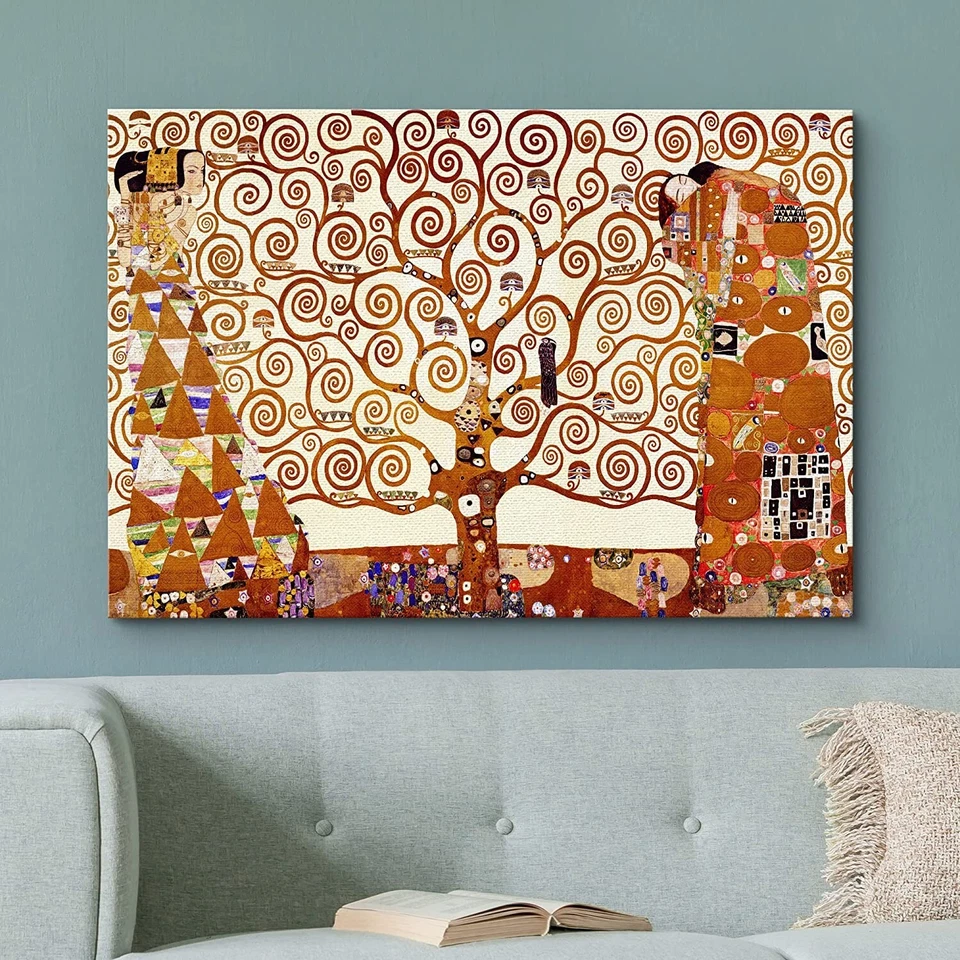 24"x36" Gustav Klimt Canvas Wall Art Print - Tree of Life - Image 3 of 4