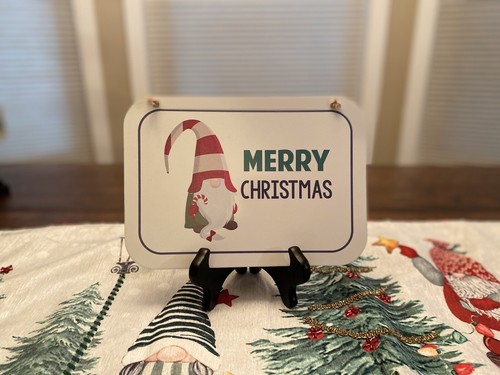 Merry Christmas Gnome Hanging Wood Wall Decor Sign, Christmas Gnome Decor - Picture 5 of 12