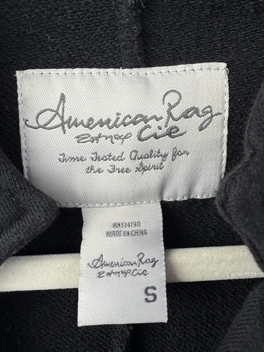 American Rag Cie Military Jacket Women’s Size S Black Double Breasted Button Up - Picture 6 of 6