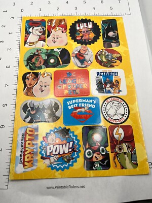 STICKER SHEET: League of Super Pets DC Comics Superman Batman Krypto Ace