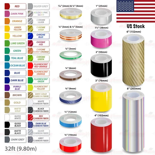 Roll Vinyl Pinstriping Pin Stripe DIY Self-Adhesive Line Car Tape Decal Stickers