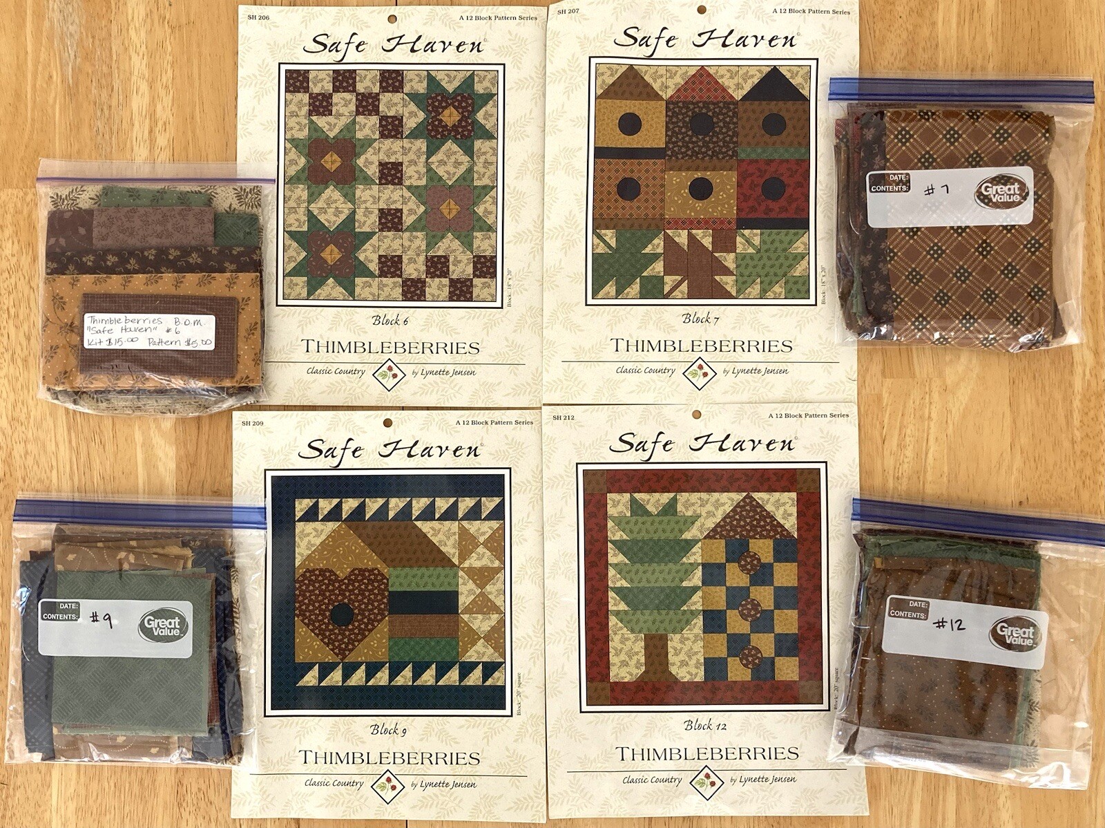 Thimbleberries Safe Haven 12 Block Pattern Series Lot Quilt