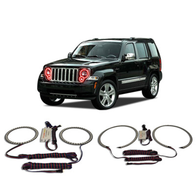 Bright Red Angel Eye Headlight Halo kit for Jeep Liberty 08-13