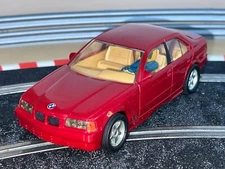 1220-Scalextric Hornby Hobbies Ltd. BMW 3-Series Red with Slot Car Lights 1:32 scx