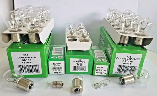 50 x verschiedene Qualität 24 Volt LKW, Van Glühbirnen Set - 10 von je 334 241 507 249 149