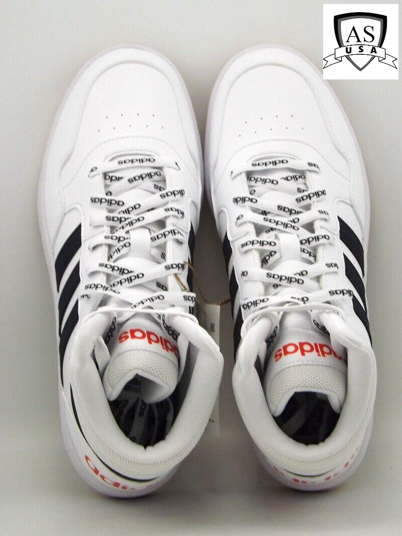 Adidas FZ5668 White/Navy Hoops 3.0 Mid Basketball Sneakers Men’s Size 10 NEW thumbnail 6
