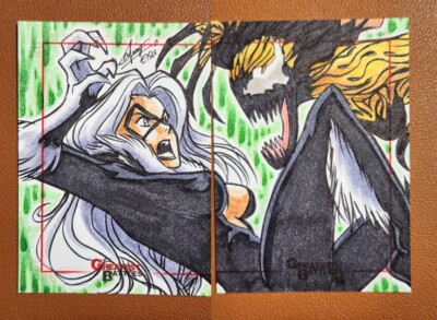 Black Cat vs Scream Marvel Greatest Battles Sketch Card Puzzle Remy Eisu Mokhtar