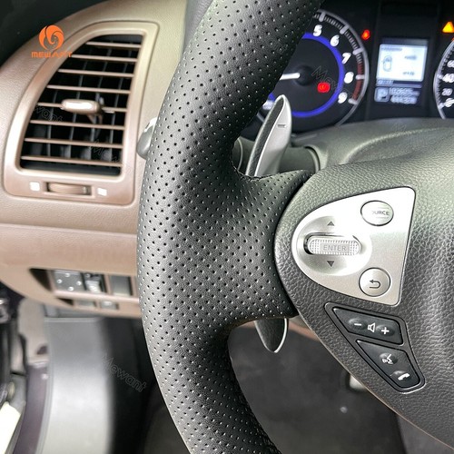 MEWANT PU Leather Steering Wheel Cover for Infiniti FX35 QX70 Nissan Juke F15 - Foto 6 di 10