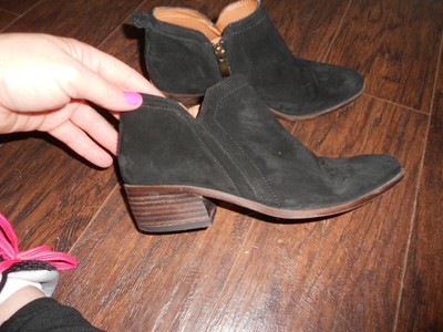 franco sarto leather block heel booties