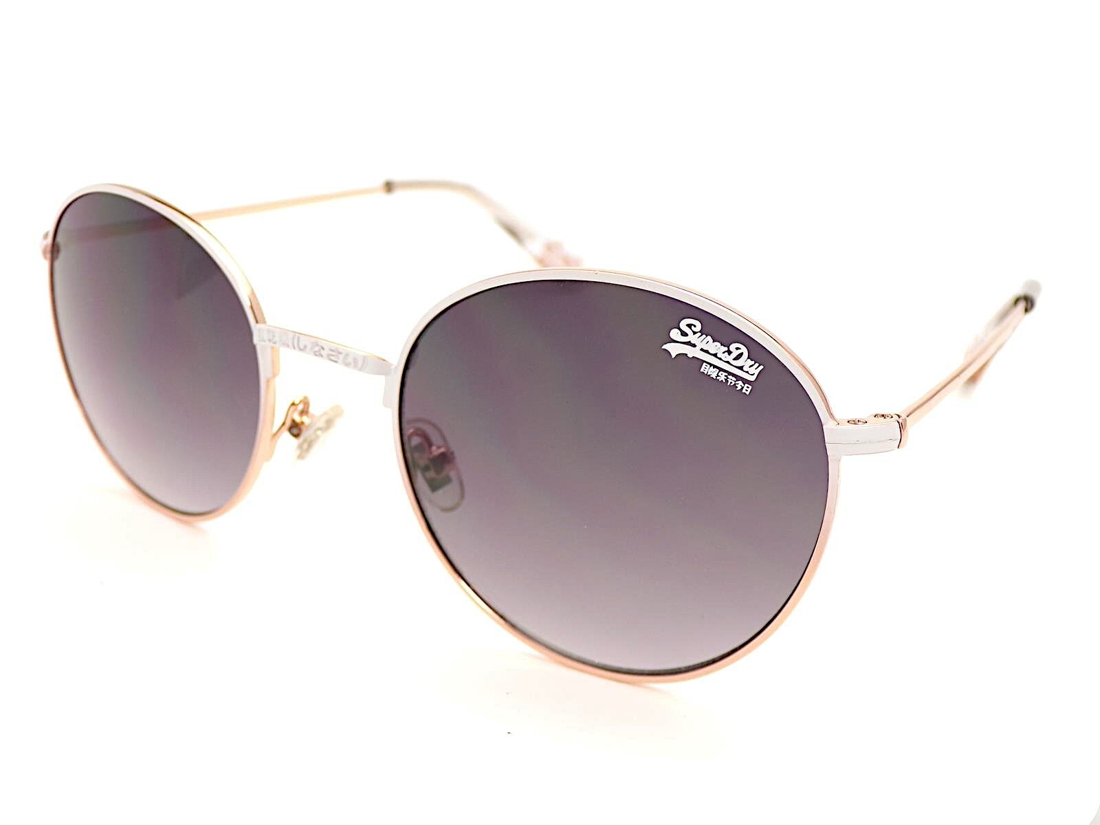 Superdry Enso Sunglasses White Rose Gold Fade with Smoke Gradient Lenses 017
