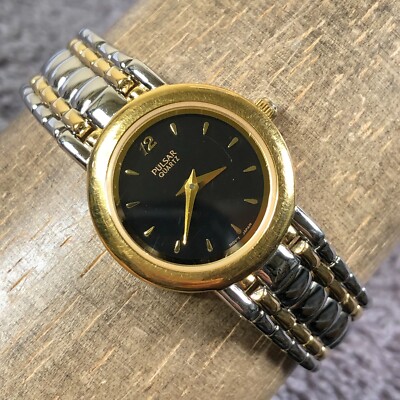 Pulsar Gold V700-x019 Japan Ladies Vtg Watch Quartz Stainless for