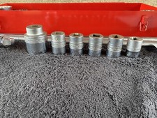 Snap-on Ldh 34 Drive 12 Point Shallow Socket Set 6 Piece Used. Read
