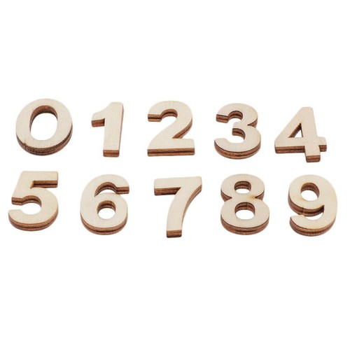 50 Pieces Smooth Natural Wooden Numbers Wood Embellishments eBay