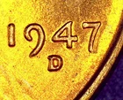 1947-D/D/D LINCOLN WHEAT CENT -  RPM-008  (CW, CCW) - BU RED -  FREE SHIPPING!