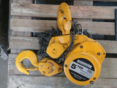 HARRINGTON CF4-2651 5 TON HAND CHAIN HOIST W/ 12FT LIFT AND 20FT HAND CHAIN