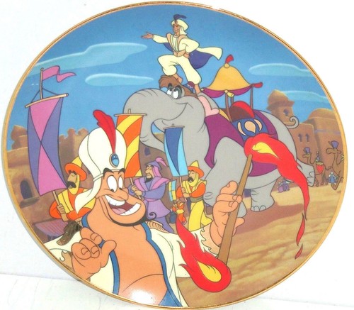 Disney Aladdin Jasmine Genio Príncipe Ali Coleccionista Plato Bradford Exchange 1994 - Imagen 7 de 10