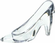 3.5 inch Mini Clear Plastic High Heel Cinderella Slipper 12 Pieces
