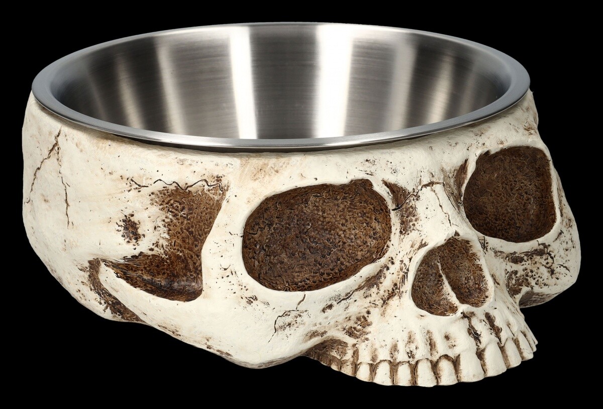 Futternapf Totenkopf 2000 ml - Fantasy Gothic Decorations Skull Pet Bowl