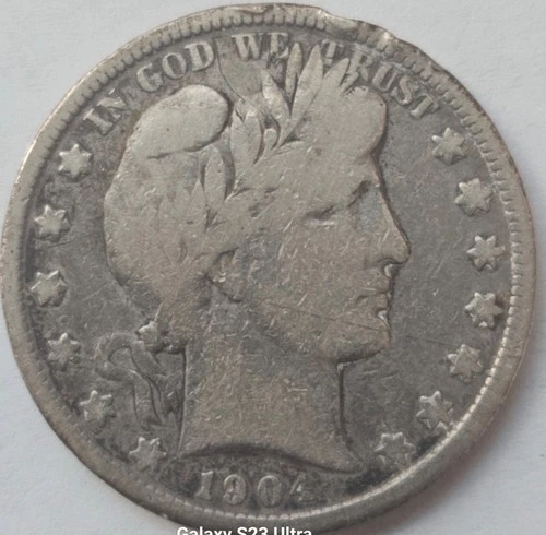 1904 P Barber Head Silver Half Dollar 90% silver