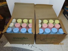 Rare 1972 lot of 2 cases 24 Evenflo 8oz plastic nursers baby bottles NIP
