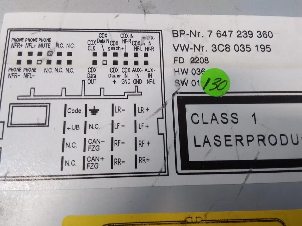VW Golf 5 original Radio RCD510 MP3 3C8035195 Bj.2008 - Bild 4 von 4