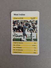 1979 Top Trumps World Cricketers Cricket Card WEST INDIES Clive Lloyd 