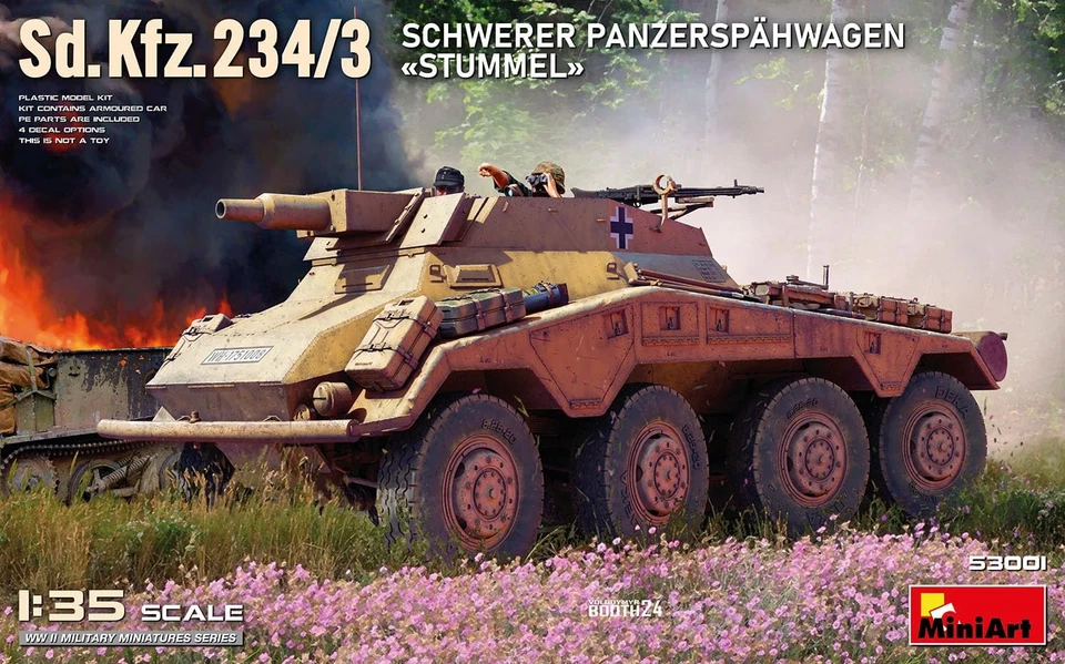Mini Art 53001 1:35 Sd.Kfz.234/3 Schw. Panzer Stummel - Riproduzione Fedele, Mod - Immagine 2 di 4
