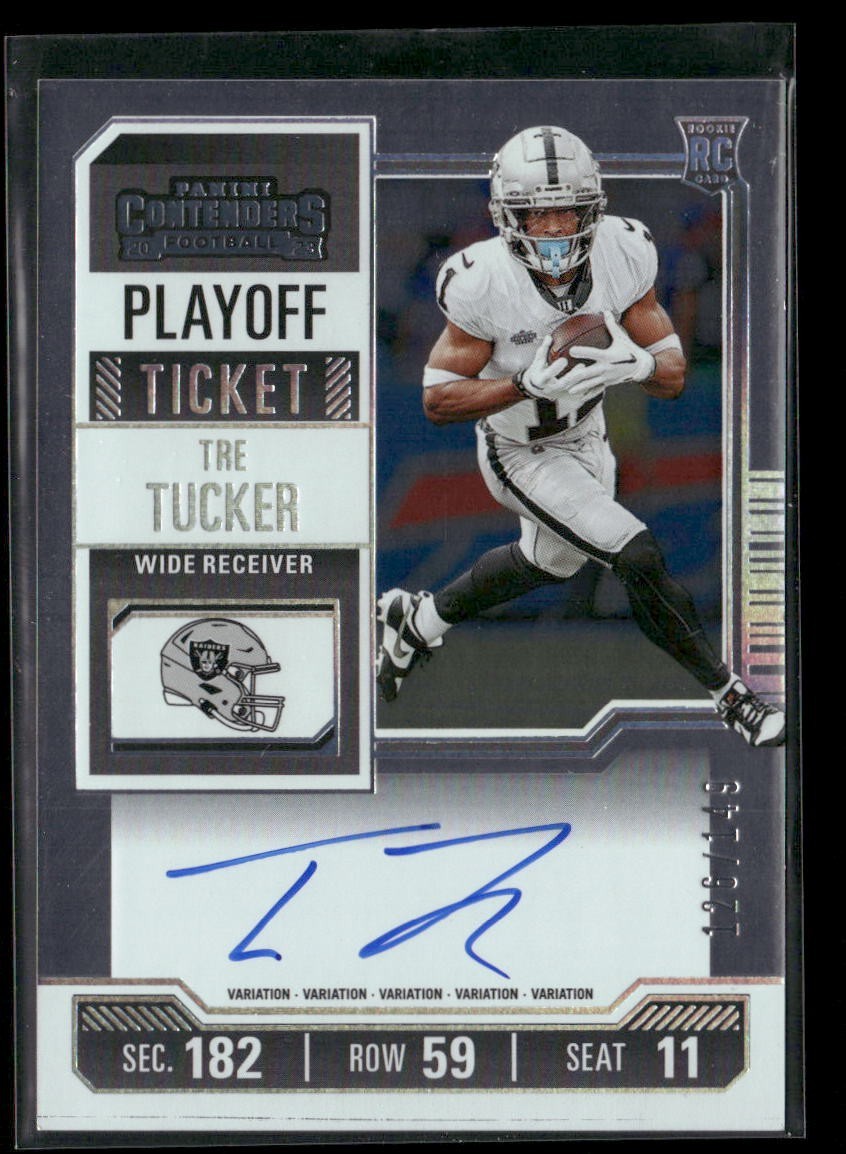 Tre Tucker Panini Contenders #136 Variation-Autograph-Playoff Ticket