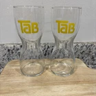 TAB cola Vintage Hourglass Drinking Glasses - Vintage 1970’s- Set Of 2