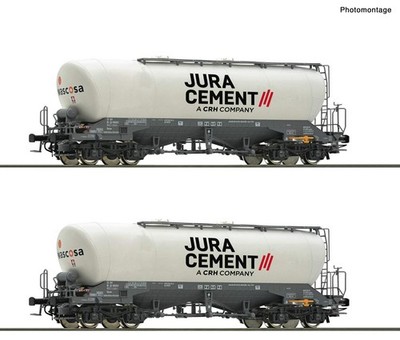 Roco 6600191 HO Gauge Wascosa/Jura Cement Uacns Bogie Silo Wagon Set (2) VI
