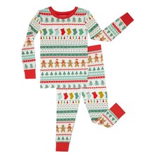 Two-Piece Kids Christmas Pajamas Set for Boys  Girls, Viscose from Bamboo, F