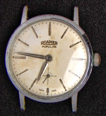Roamer Popular Sub-Dial Men's Hand-Wind Vintage Swiss Watch -- Running