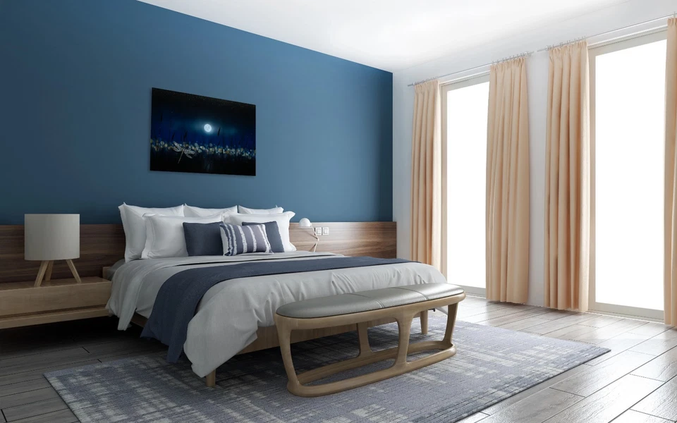 Arte de pared en lienzo libélula crepúsculo 36x24 - arte de hierbas botánicas luz de luna Foto 4 de 4