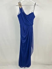 CAMILLE LA VIE NWT One Shoulder Long Dress Gown SZ 12 Royal Blue Women Formal