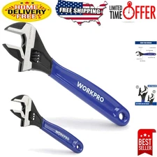 High-Quality 2-Piece Adjustable Wrench Set - 6" & 10" for Plumbing & Garage Work