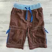 MINI BODEN Boys Size 5 Brown Techno Cargo Shorts Elastic Waist