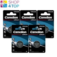 5 Camelion Cr2320 Batteries Lithium 3V Coin Cell Br2320 Dl2320 1Bl Exp 2031 NEW