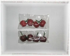 Lot of 8 - Bing Cherry Mini Birthday Candles 4-red 4-dark red NIP