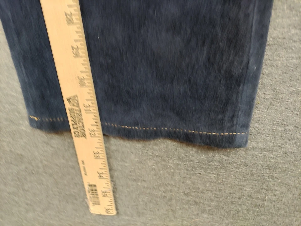Pantalones Isaac Mizrahi para mujer 8 azul gamuza cuero corte bootcut Western Rockabilly Foto 4 de 4