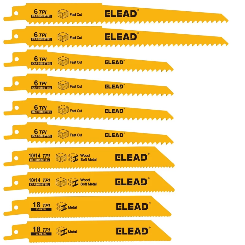 10-piece bi-metal multi-size wood and metal blades