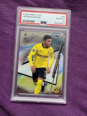 2020 TOPPS FINEST UEFA CHAMPIONS LEAGUE 99 JADON SANCHO PSA 10