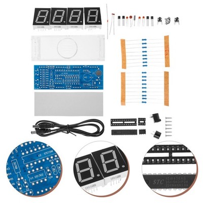  DIY SCM-Uhrenteile-Kits, Einzelchip-Mikrochip, LED, digitaler